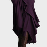 Teresa - Maxikleid aus asymmetrischem Strick mit Kragen