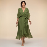 Regina | Kleid aus chiffon mit scollo mit V