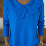 Karolína – Eleganter Strickpullover mit markantem Kragen