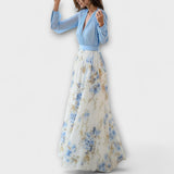Harper - Maxikleid mit schimmerndem Blumenmuster