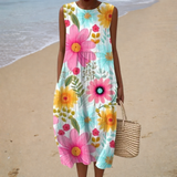 Bequemes ärmelloses Sommerkleid