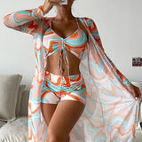 Frieda | Bedrucktes 3-teiliges Bikini-Set