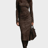 Midi-Kleid mit langen Ärmeln