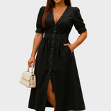 Nina – Glänzendes Denim-Kleid