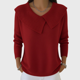 Karolína – Eleganter Strickpullover mit markantem Kragen