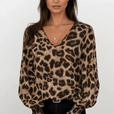 Susana - Elegante Bluse mit Leopardenmuster