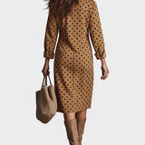 Midi-Kleid mit Punkte-Print aus Kunstleder