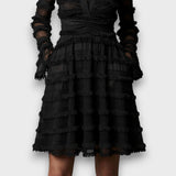 Paulina – Midi-Kleid aus transparentem Material mit Fransen