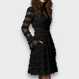 Paulina – Midi-Kleid aus transparentem Material mit Fransen