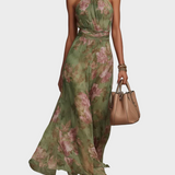 Livia - Elegantes Maxi-Kleid mit Blumen-Halter