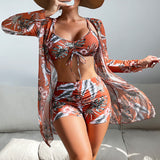Frieda | Bedrucktes 3-teiliges Bikini-Set